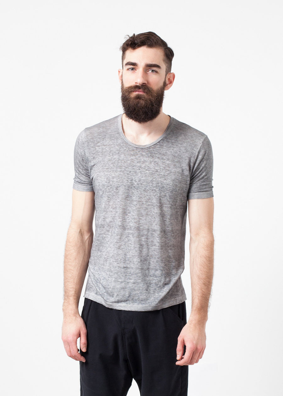 Linen T-shirt in Dolphin