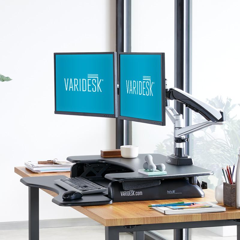 Dual monitor standing desk